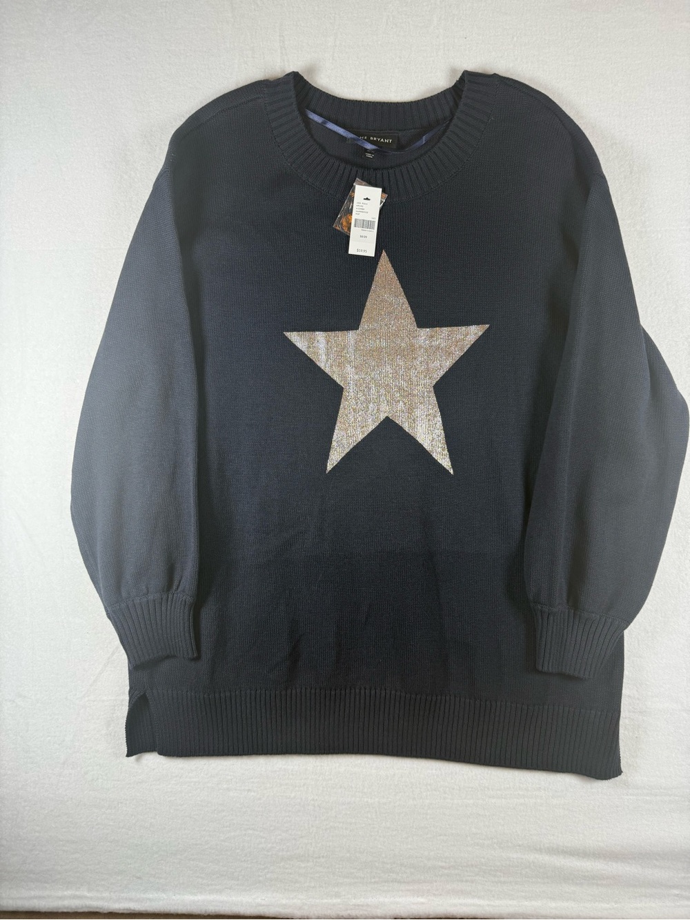 Lane Bryant Navy Blue Sweater with Silver Star Size 18/20 NWT